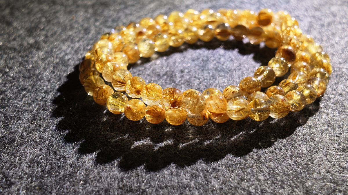 钛晶多圈手串丨Multi-Wrap Titanium Rutilated Quartz Bracelet