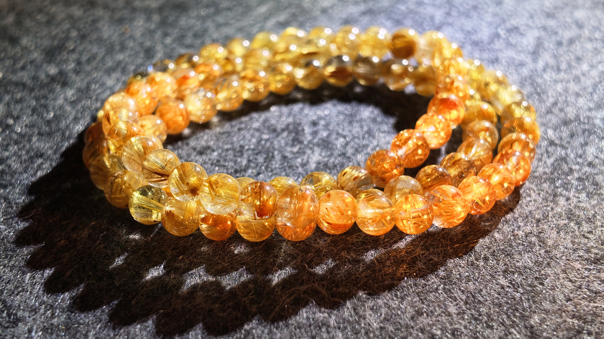 钛晶多圈手串丨Multi-Wrap Titanium Rutilated Quartz Bracelet