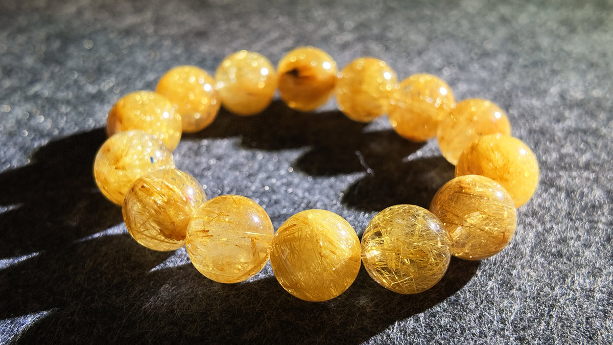 净体发晶手串丨High-Clarity Rutilated Quartz Bracelet