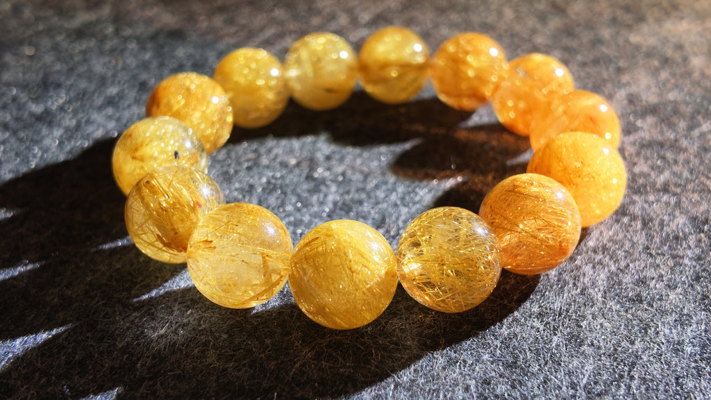 净体发晶手串丨High-Clarity Rutilated Quartz Bracelet