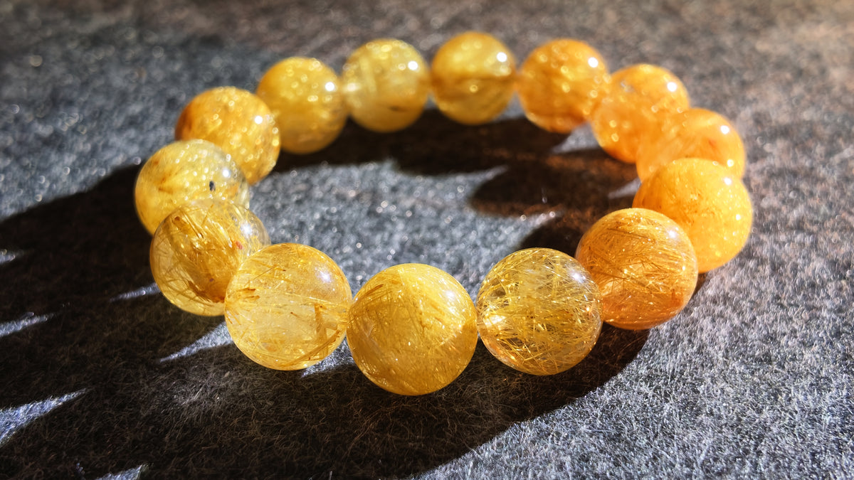 净体发晶手串丨High-Clarity Rutilated Quartz Bracelet