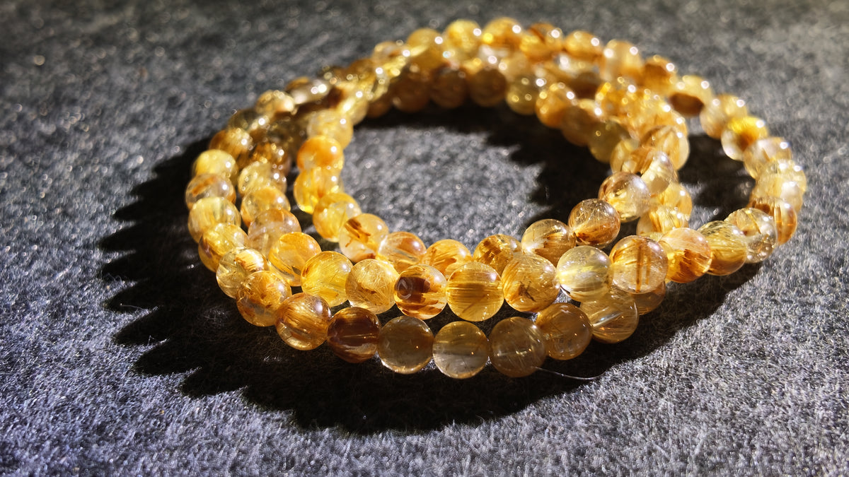 钛晶多圈手串｜Multi-Wrap Titanium Rutilated Quartz Bracelet