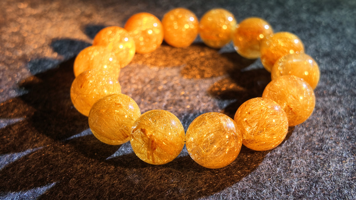 净体发晶手串丨High-Clarity Rutilated Quartz Bracelet
