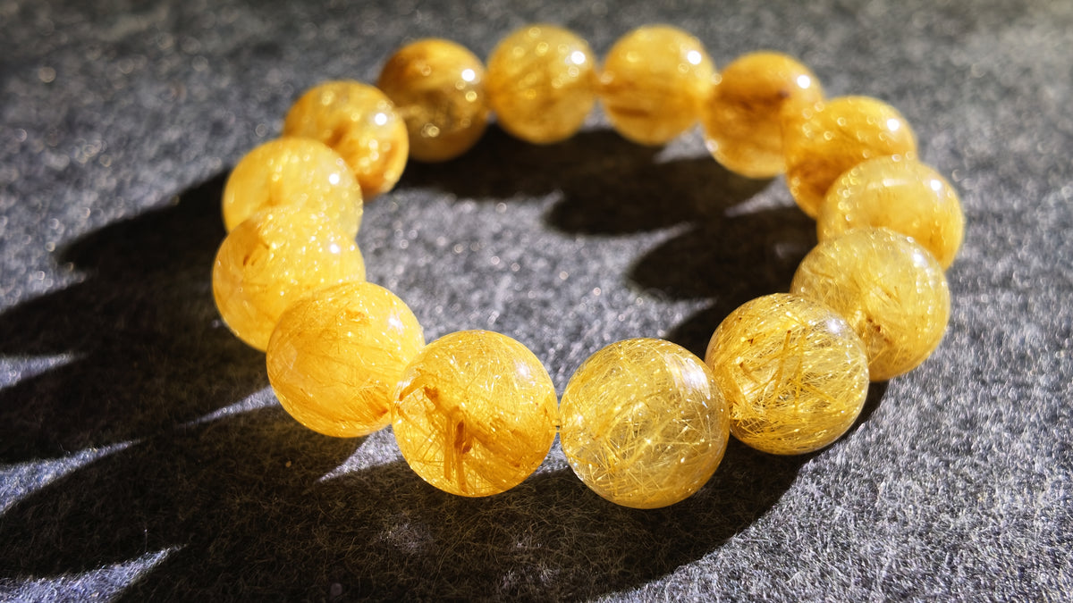 净体发晶手串丨High-Clarity Rutilated Quartz Bracelet