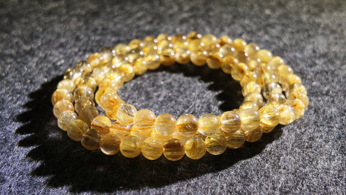 钛晶多圈手串丨Multi-Wrap Titanium Rutilated Quartz Bracelet