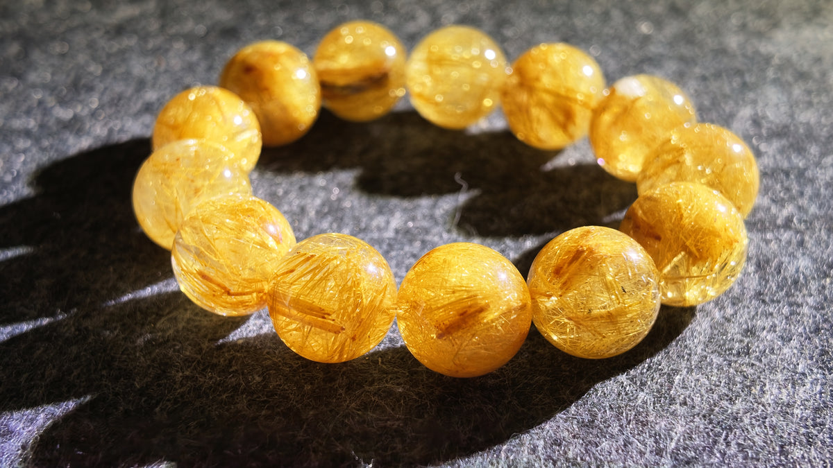 净体单圈钛晶手串丨High-Clarity Titanium Rutilated Quartz Single-Strand Bracelet