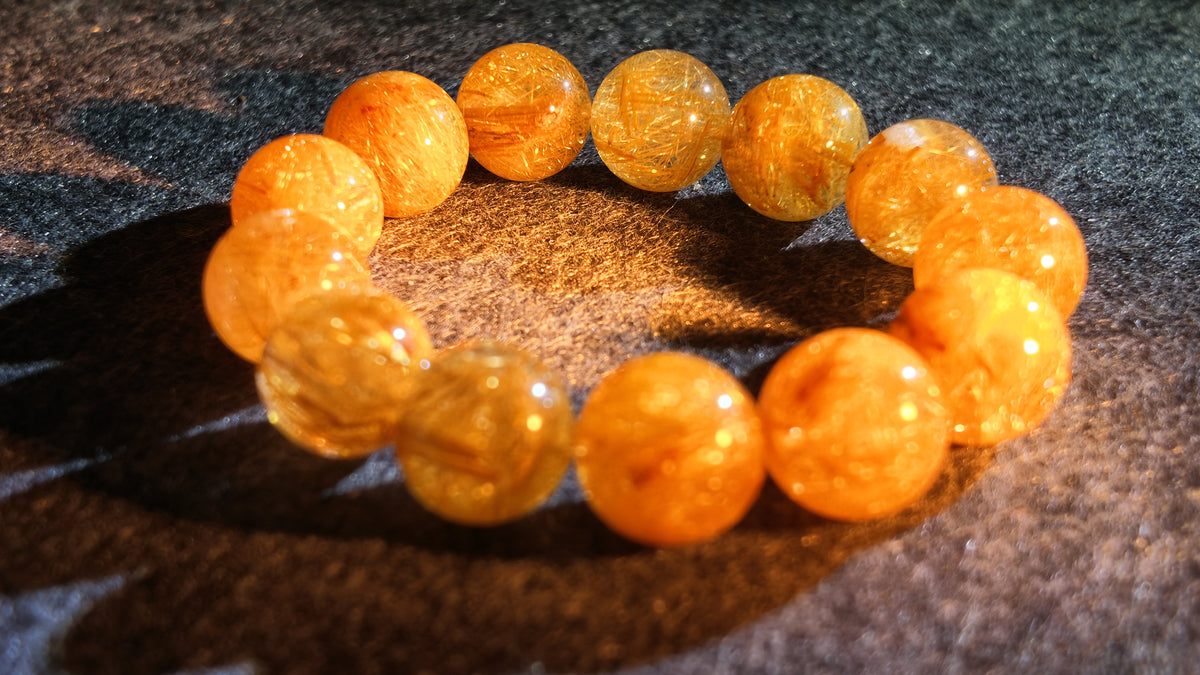 净体单圈钛晶手串丨High-Clarity Titanium Rutilated Quartz Single-Strand Bracelet