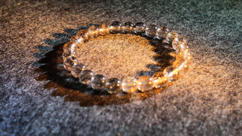 黑发晶 × 金发晶五行定制手串丨Black & Golden Rutilated Quartz Five Elements Custom Bracelet
